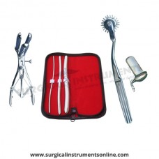 Hegar uterine dilator 3 pieces set,3-4, 7-8, 13-14, wartenberg pinwheel, mathieu speculum, collin large